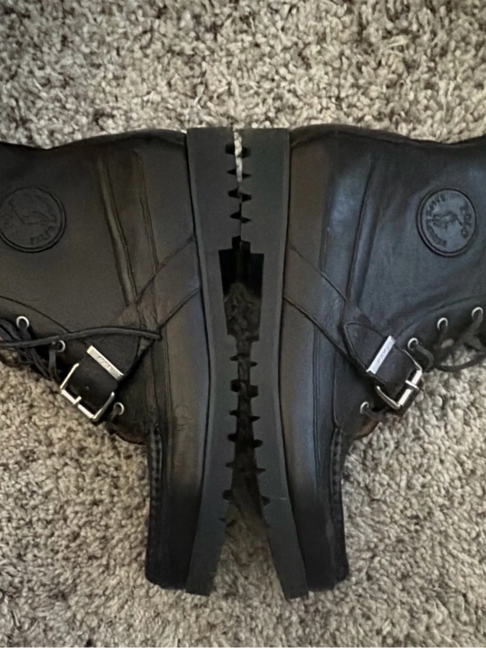 Polo by Ralph Lauren Black Leather Ankle Boots